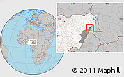 Gray Location Map of Madagali, highlighted country, highlighted parent region