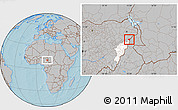 Gray Location Map of Madagali, highlighted parent region, hill shading