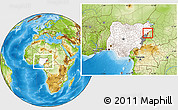 Physical Location Map of Madagali, highlighted country, highlighted parent region, within the entire country