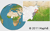 Satellite Location Map of Madagali, highlighted country, highlighted parent region