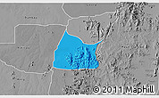 Political 3D Map of Michika, desaturated