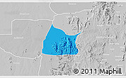 Political 3D Map of Michika, lighten, desaturated