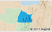 Political 3D Map of Michika, lighten