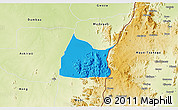 Political 3D Map of Michika, physical outside