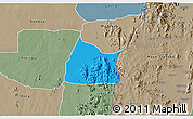 Political 3D Map of Michika, semi-desaturated