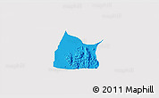 Political 3D Map of Michika, single color outside