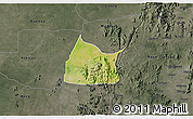 Satellite 3D Map of Michika, darken, semi-desaturated