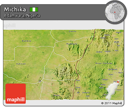 Satellite 3D Map of Michika