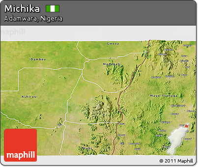 Satellite 3D Map of Michika