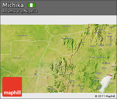Satellite 3D Map of Michika