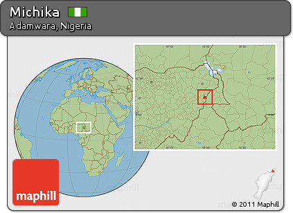 Savanna Style Location Map of Michika