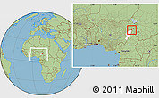 Savanna Style Location Map of Michika, highlighted parent region, within the entire country