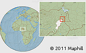 Savanna Style Location Map of Michika, highlighted parent region, hill shading
