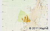 Physical Map of Michika, lighten