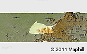 Physical Panoramic Map of Michika, darken