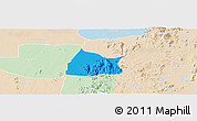 Political Panoramic Map of Michika, lighten