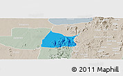 Political Panoramic Map of Michika, lighten, semi-desaturated