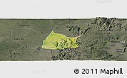 Satellite Panoramic Map of Michika, darken, semi-desaturated