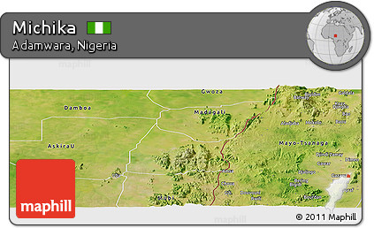 Satellite Panoramic Map of Michika