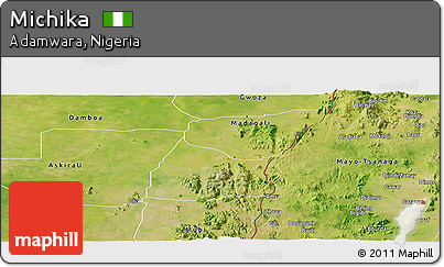 Satellite Panoramic Map of Michika