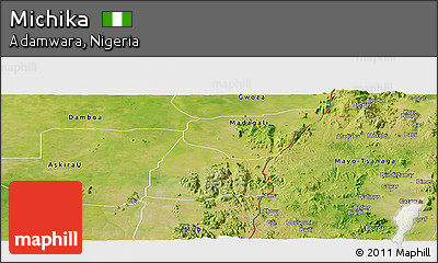 Satellite Panoramic Map of Michika