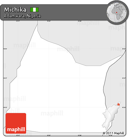 Silver Style Simple Map of Michika