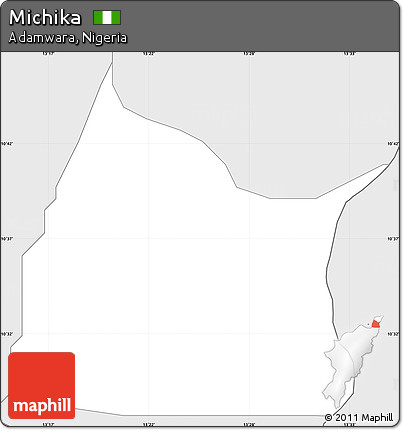 Silver Style Simple Map of Michika