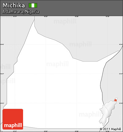 Silver Style Simple Map of Michika