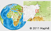 Physical Location Map of Mubi, highlighted country
