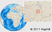 Shaded Relief Location Map of Mubi