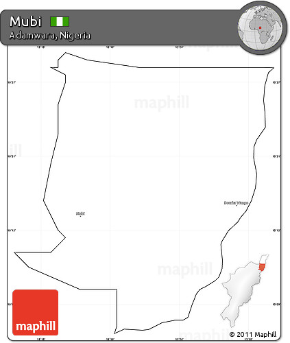 Blank Simple Map of Mubi, cropped outside
