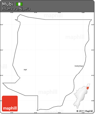 Blank Simple Map of Mubi, cropped outside