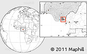 Blank Location Map of Ekpe-Ata, highlighted country, highlighted parent region