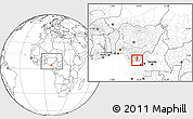Blank Location Map of Ekpe-Ata, highlighted parent region, within the entire country