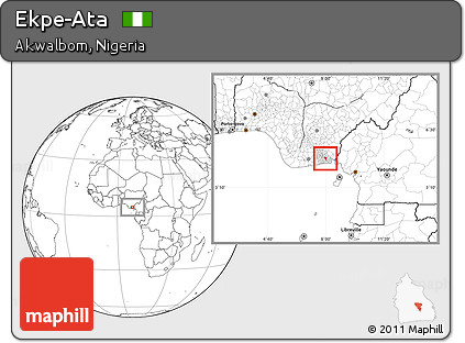 Blank Location Map of Ekpe-Ata, highlighted parent region