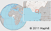 Gray Location Map of Ekpe-Ata, highlighted country
