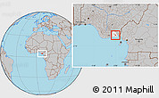 Gray Location Map of Ekpe-Ata, highlighted parent region