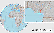 Gray Location Map of Ekpe-Ata