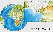 Physical Location Map of Ekpe-Ata, highlighted country, highlighted parent region