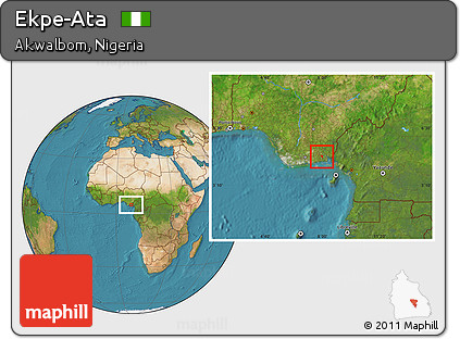 Satellite Location Map of Ekpe-Ata