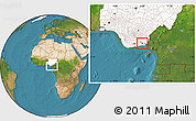 Satellite Location Map of Ekpe-Ata, highlighted country