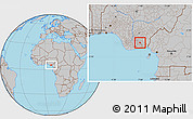 Gray Location Map of Ikot-Ekp