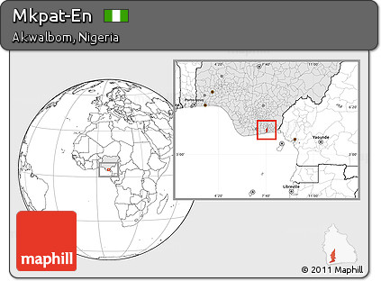 Blank Location Map of Mkpat-En, highlighted country