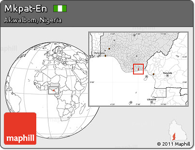 Blank Location Map of Mkpat-En, highlighted country