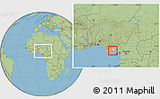 Savanna Style Location Map of Mkpat-En, highlighted parent region, within the entire country