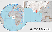 Gray Location Map of Onna, highlighted country