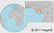 Gray Location Map of Onna, highlighted parent region