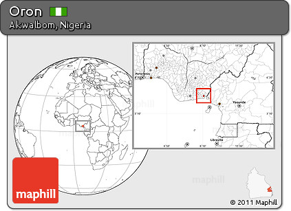 Blank Location Map of Oron