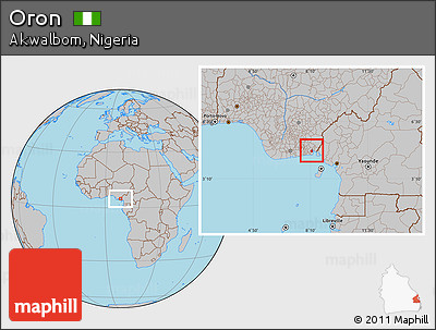 Gray Location Map of Oron