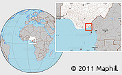 Gray Location Map of Oron, highlighted country